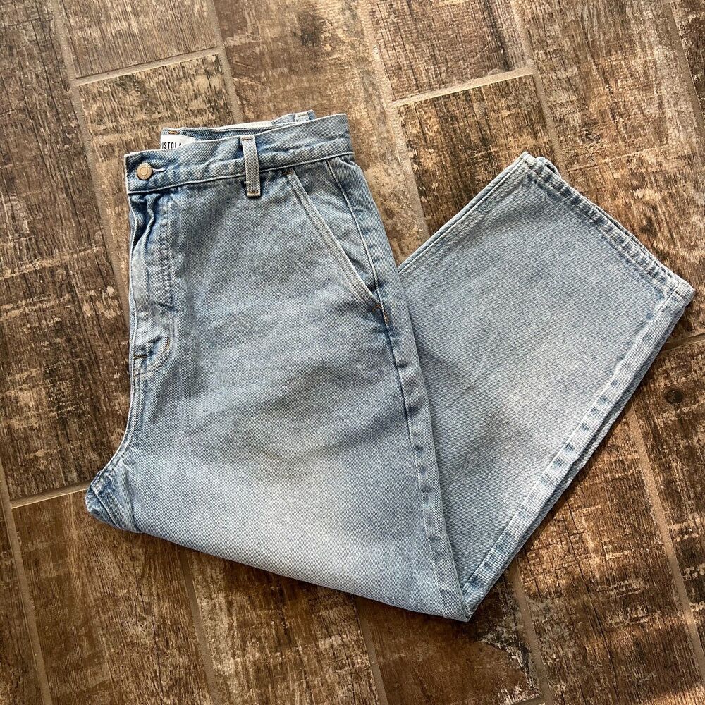 Pistola Gianna High Rise Balloon Leg Jean in Azure Light Wash Women's Size 29